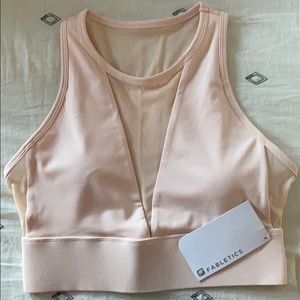 Light Pink Mesh Back Fabletics Midi Sports Bra